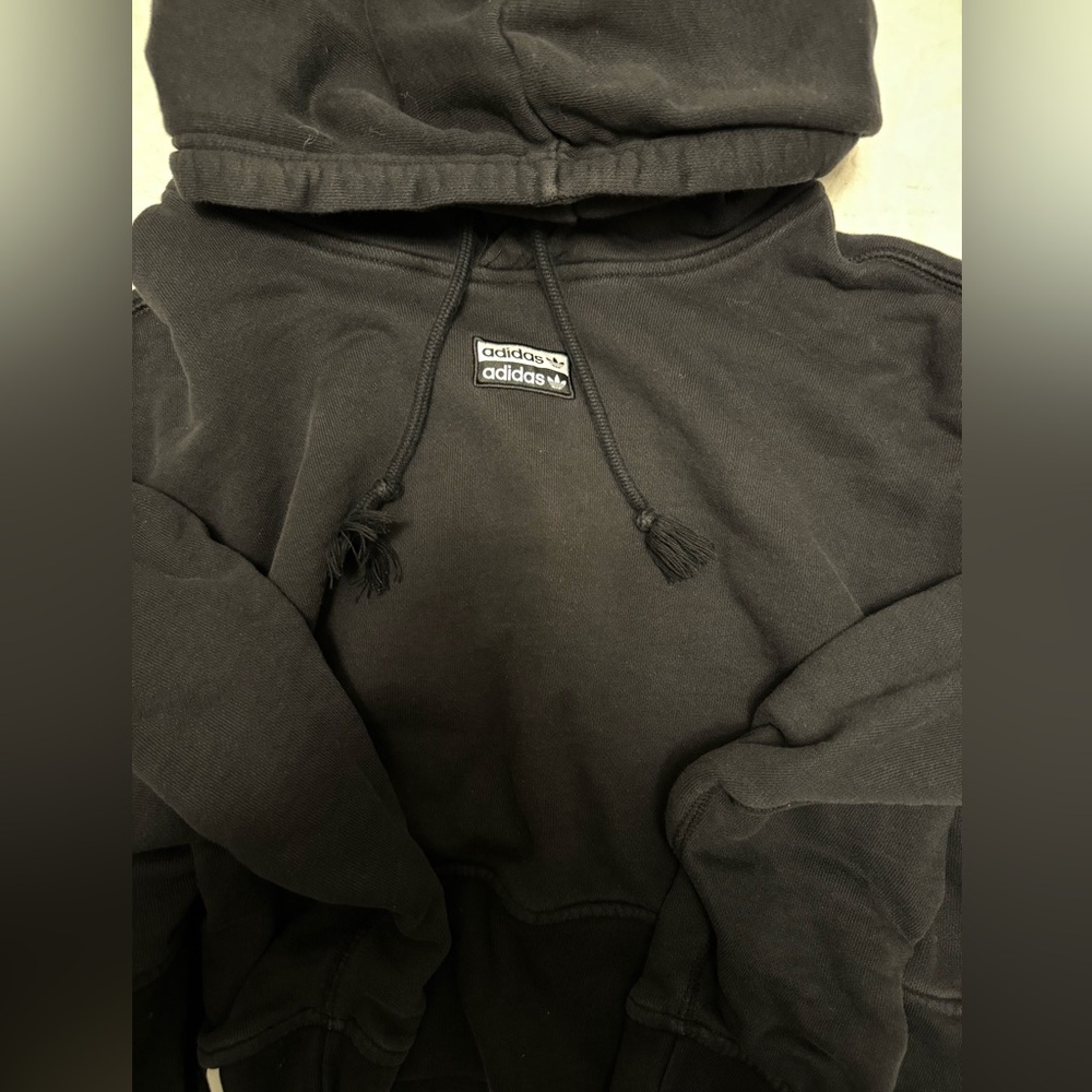 Adidas Black Cropped Hoodie